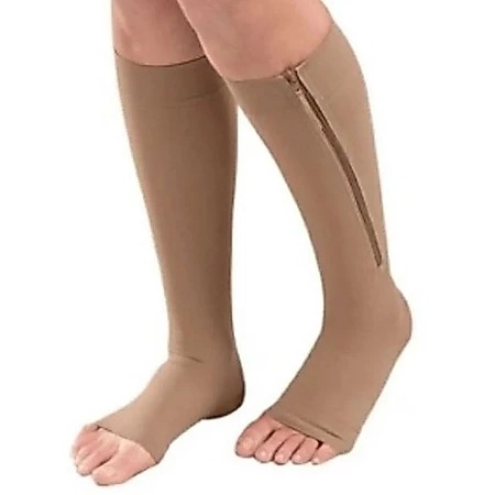 Par Meia De Compressão Com Fecho / Meia Skinny Elástica Variadas Meias com Zíper AlivioZiper - Imagem 4