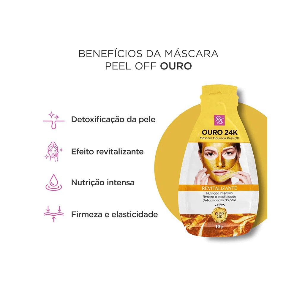 Máscara Facial Dourada 24K Gold - Imagem 3