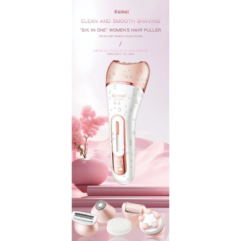 Kemei Depilador 6053 Feminino Elétrico, Barbeador Feminino, Perna Corpo Depilação Depilador KM 6053 - Imagem 2