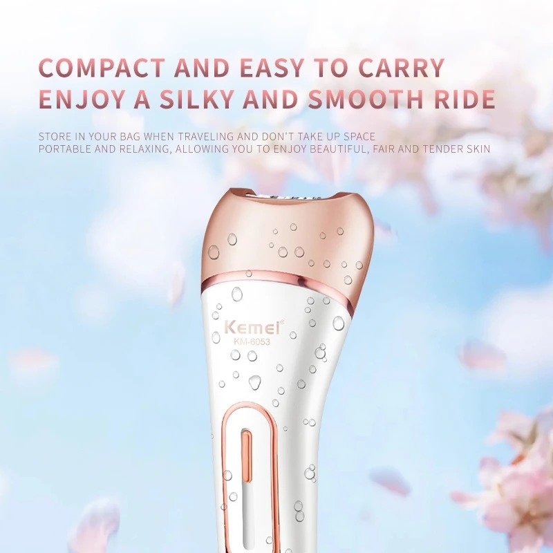 Kemei Depilador 6053 Feminino Elétrico, Barbeador Feminino, Perna Corpo Depilação Depilador KM 6053 - Imagem 5