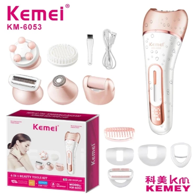 Kemei Depilador 6053 Feminino Elétrico, Barbeador Feminino, Perna Corpo Depilação Depilador KM 6053 - Imagem 9