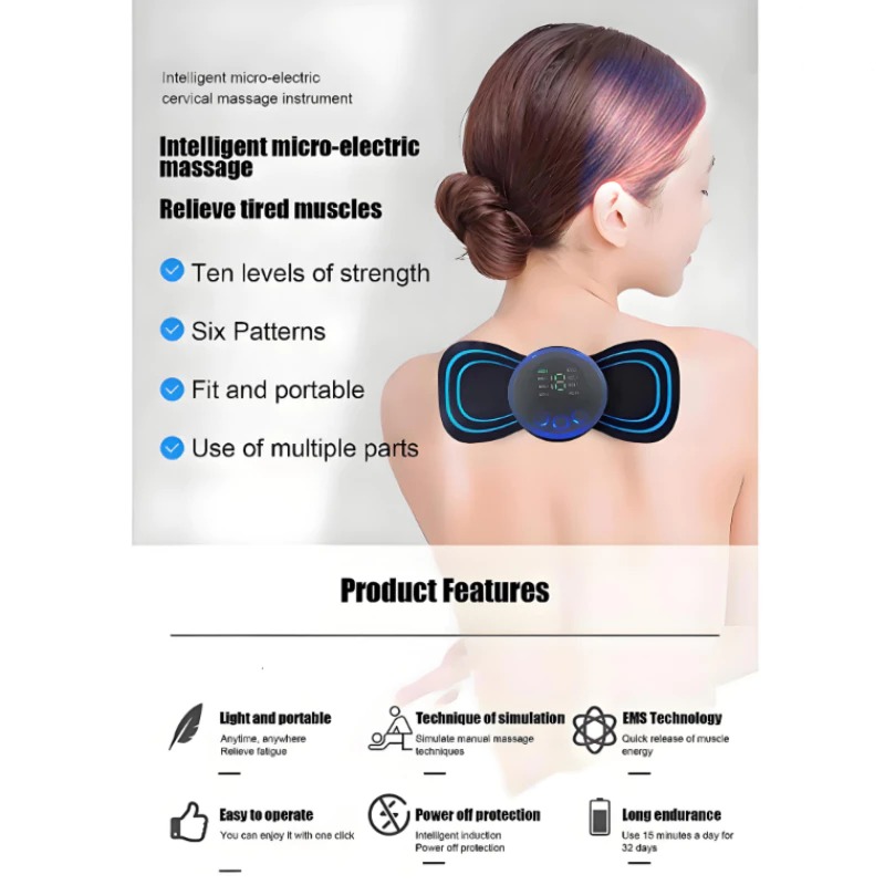 Promoção de Kit Massageador De Elétrico De Pescoço Portátil Massageador Cervical Lombar e Corpo - Imagem 11