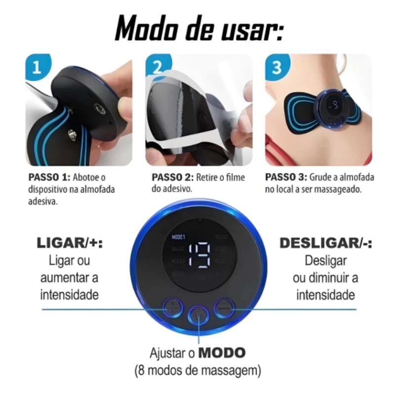 Promoção de Kit Massageador De Elétrico De Pescoço Portátil Massageador Cervical Lombar e Corpo - Imagem 7