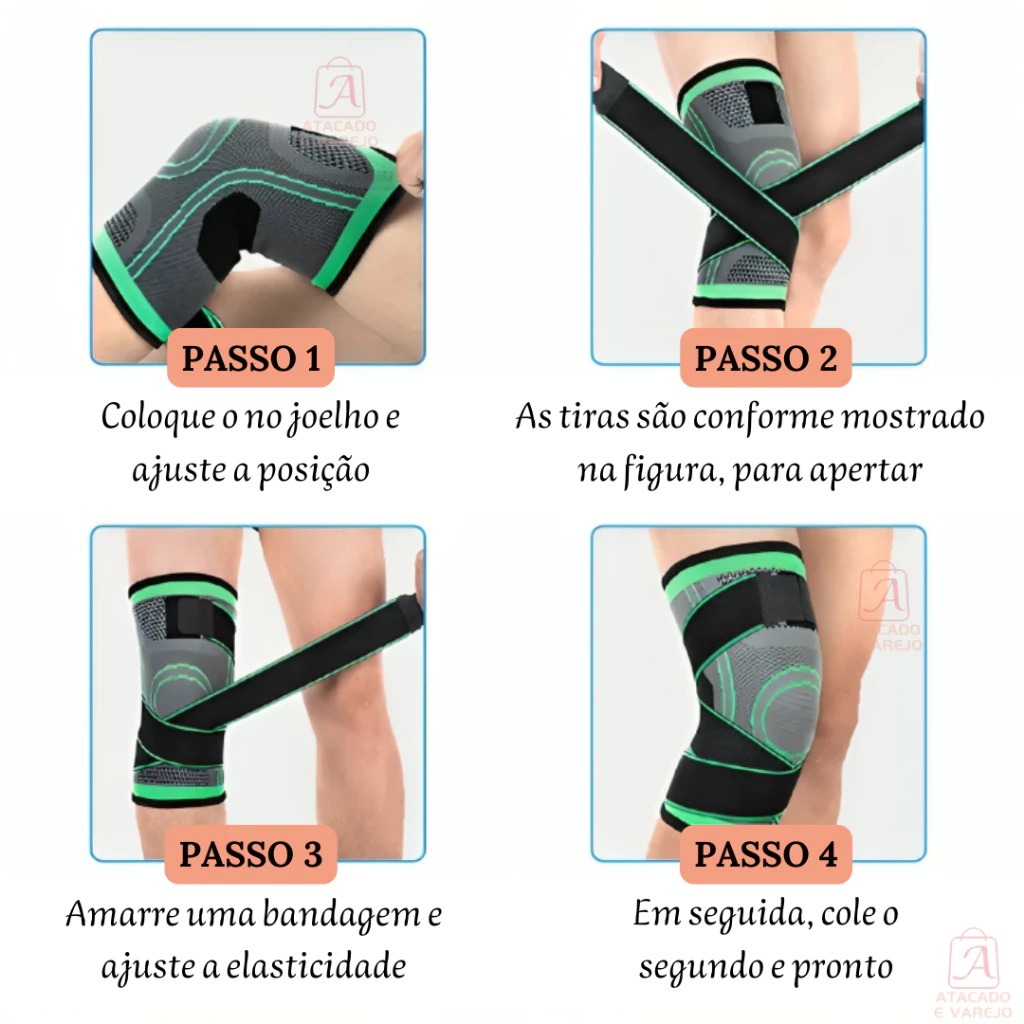 Kit Joelheira De Compressão Tensor Alívio De Dor No Joelho Joelheira Compressão Ortopédica Joelheira Esportiva - Imagem 6
