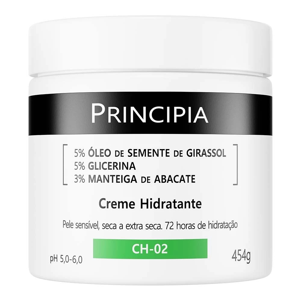 R$49,68➡️Creme Hidratante 5% Óleo de Semente de Girassol + 5% Glicerina + 3% Manteiga de Abacate Principia CH-02 com 454g