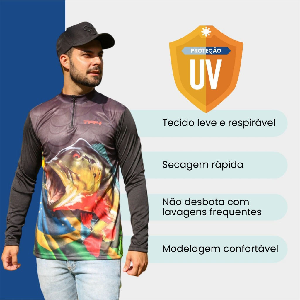 Kit 2 Camisetas de Pesca Masculinas Manga Longa com Proteção UV – Camufladas, Dry Fit e Esportivas - Imagem 2