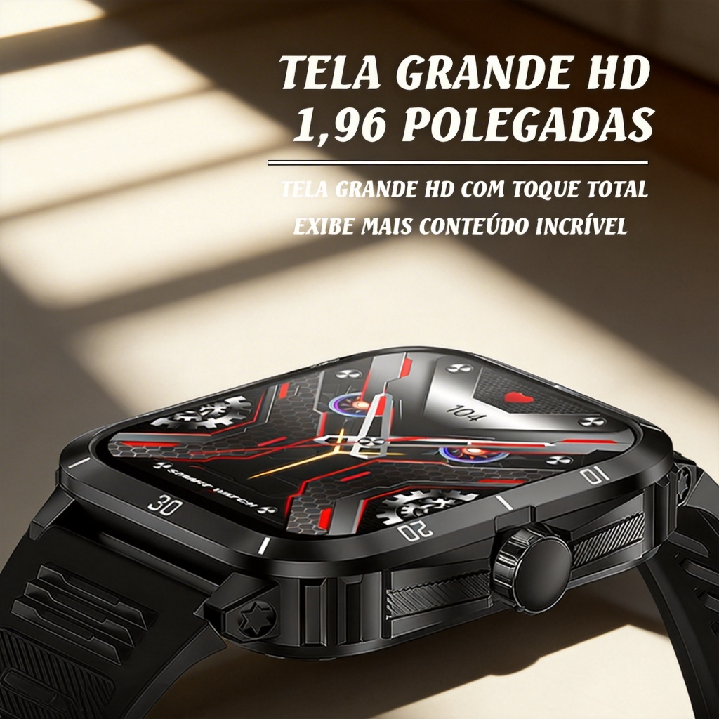 Smartwatch Esportivo WT02 3ATM – Relógio Inteligente com Tela 1.96”, Bateria 430mAh e Monitoramento de Saúde - Imagem 2