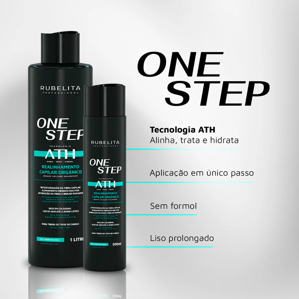 Kit Progressiva One Step Rubelita Professional 1L + Spray Liso Mágico 200ml – Sem Formol | Alinhamento, Hidratação, Brilho e Controle do Frizz - Imagem 2