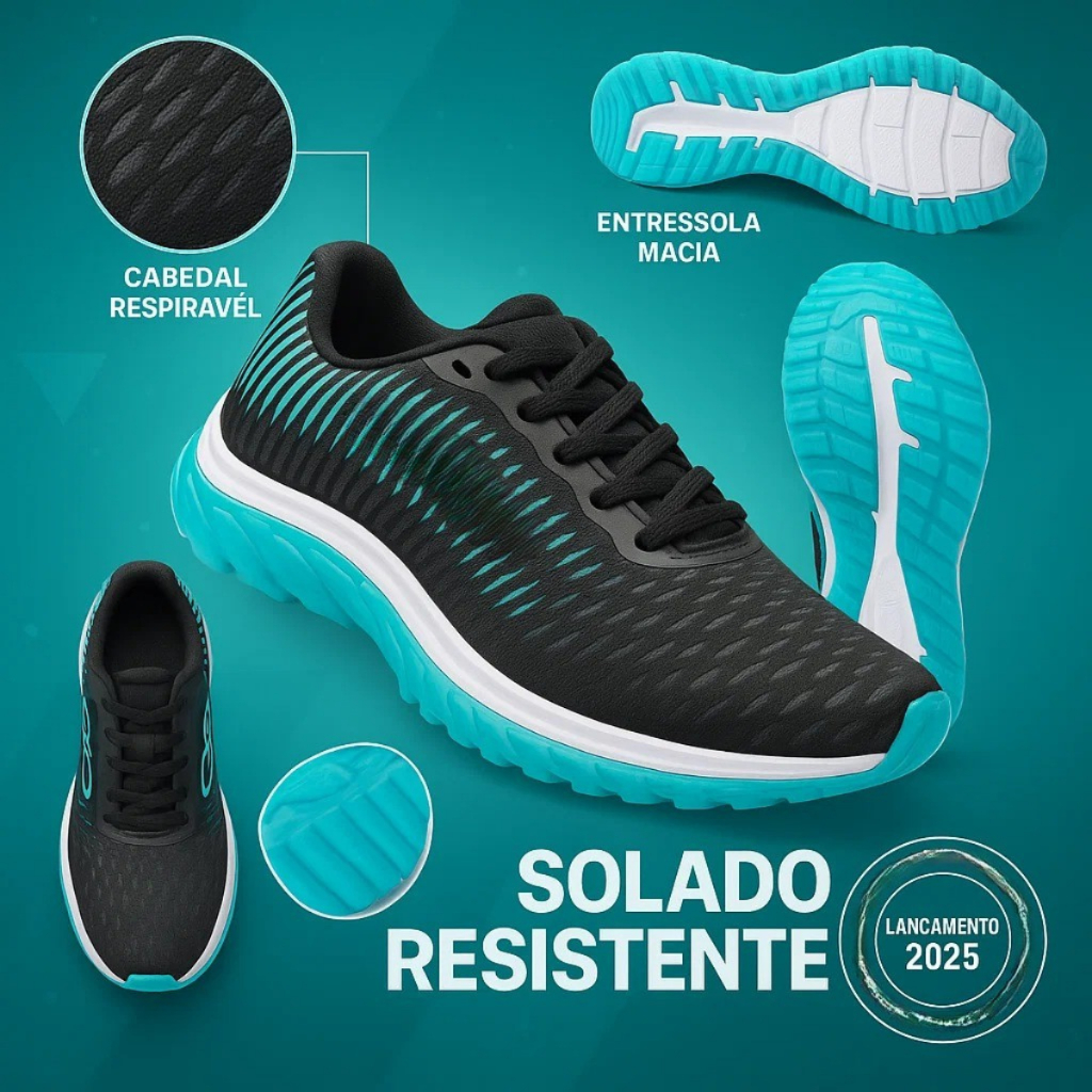 Tênis Feminino Academia Caminhada Corrida Leve Confortável Amortecedor Uso Diário Fitness 34-41 - Imagem 2