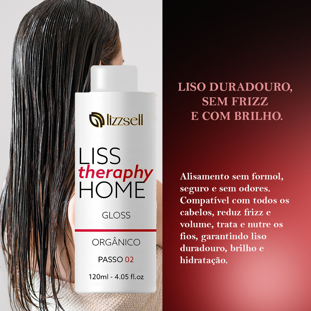 4x Liss Therapy Home LizzSell – Progressiva Liso Intenso Sem Formol - Imagem 3