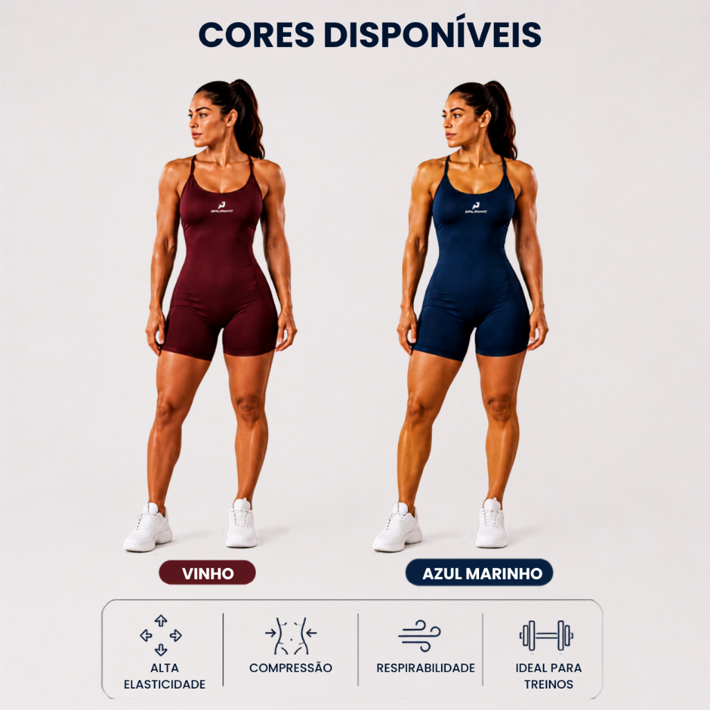 Macaquinho Feminino Fitness Alça Fina – Short Modelador, Confortável para Academia e Treino - Imagem 5