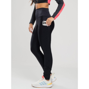 Calça Legging Feminina Vicbela Canelada com Bolsos Laterais – Moda Fitness Academia