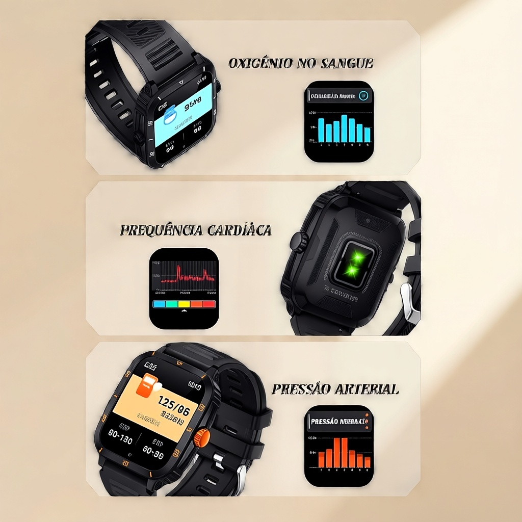 Smartwatch Esportivo WT02 3ATM – Relógio Inteligente com Tela 1.96”, Bateria 430mAh e Monitoramento de Saúde - Imagem 4