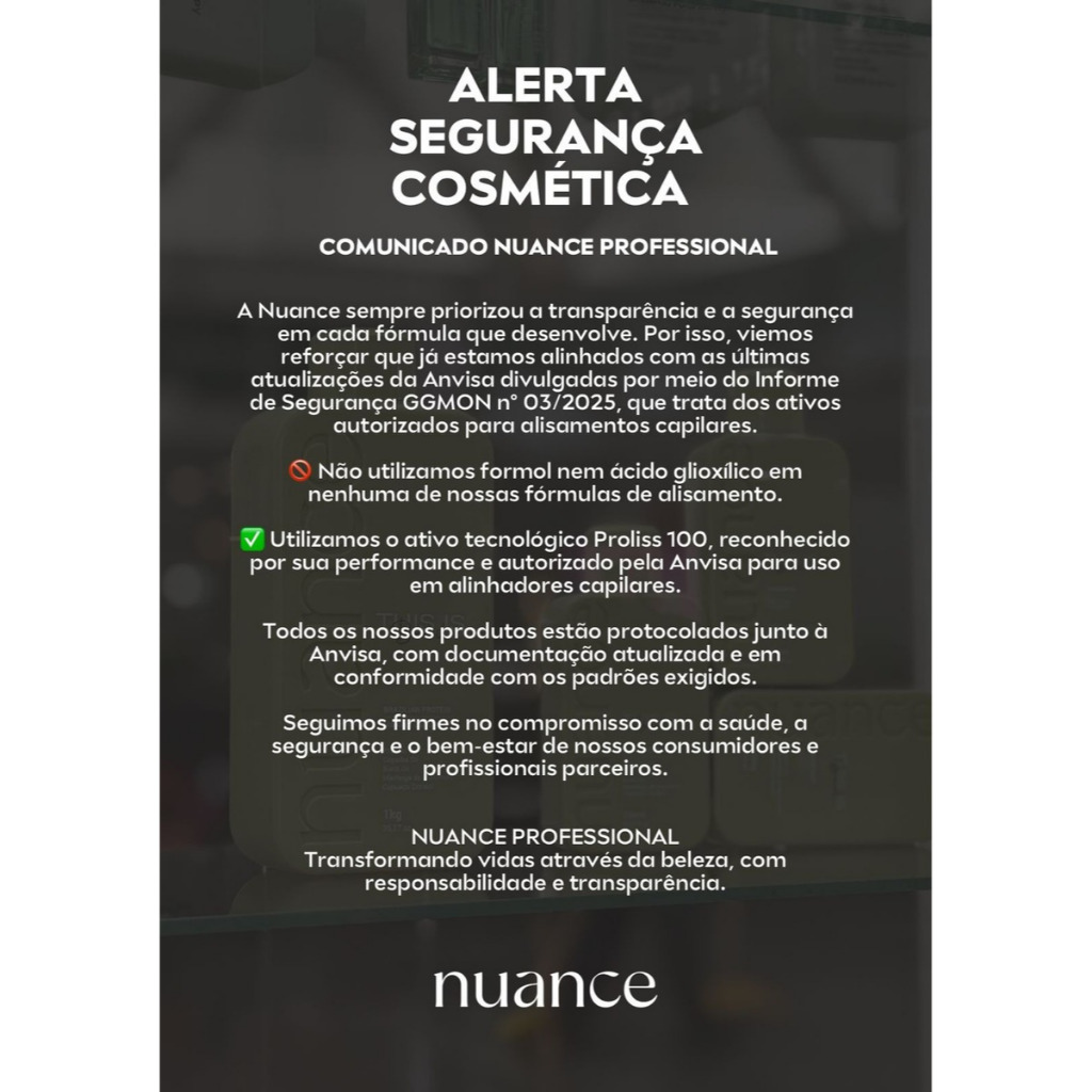 Alinhamento Capilar Nuance Professional Progressiva Liso Perfeito 400g - Imagem 4