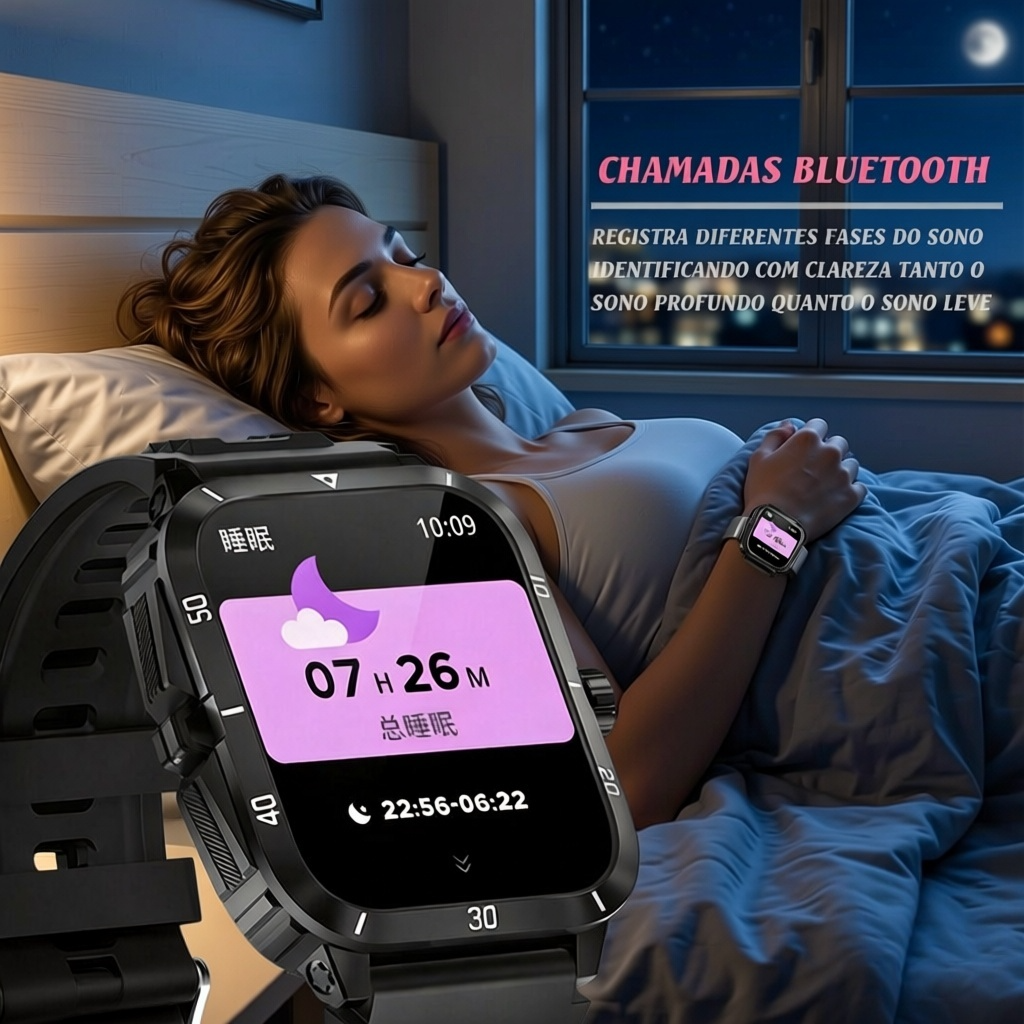 Smartwatch Esportivo WT02 3ATM – Relógio Inteligente com Tela 1.96”, Bateria 430mAh e Monitoramento de Saúde - Imagem 5