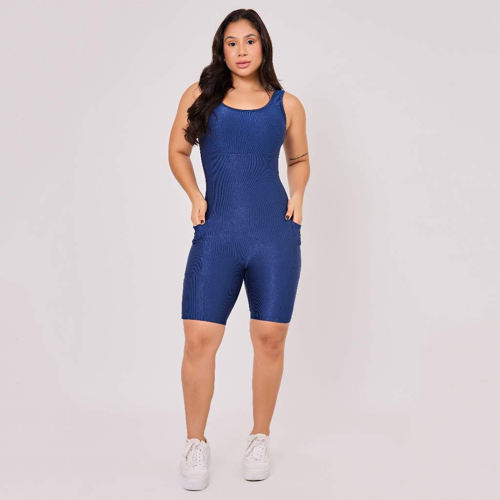 Macaquinho Virgínia Feminino Fitness Canelado com Bolsos – Zero Transparência, Confortável e Versátil - Imagem 7