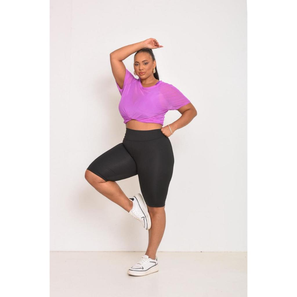 Bermuda Ciclista Feminina Suplex Fitness – Básica Lisa, Academia, Pilates e Plus Size - Imagem 6
