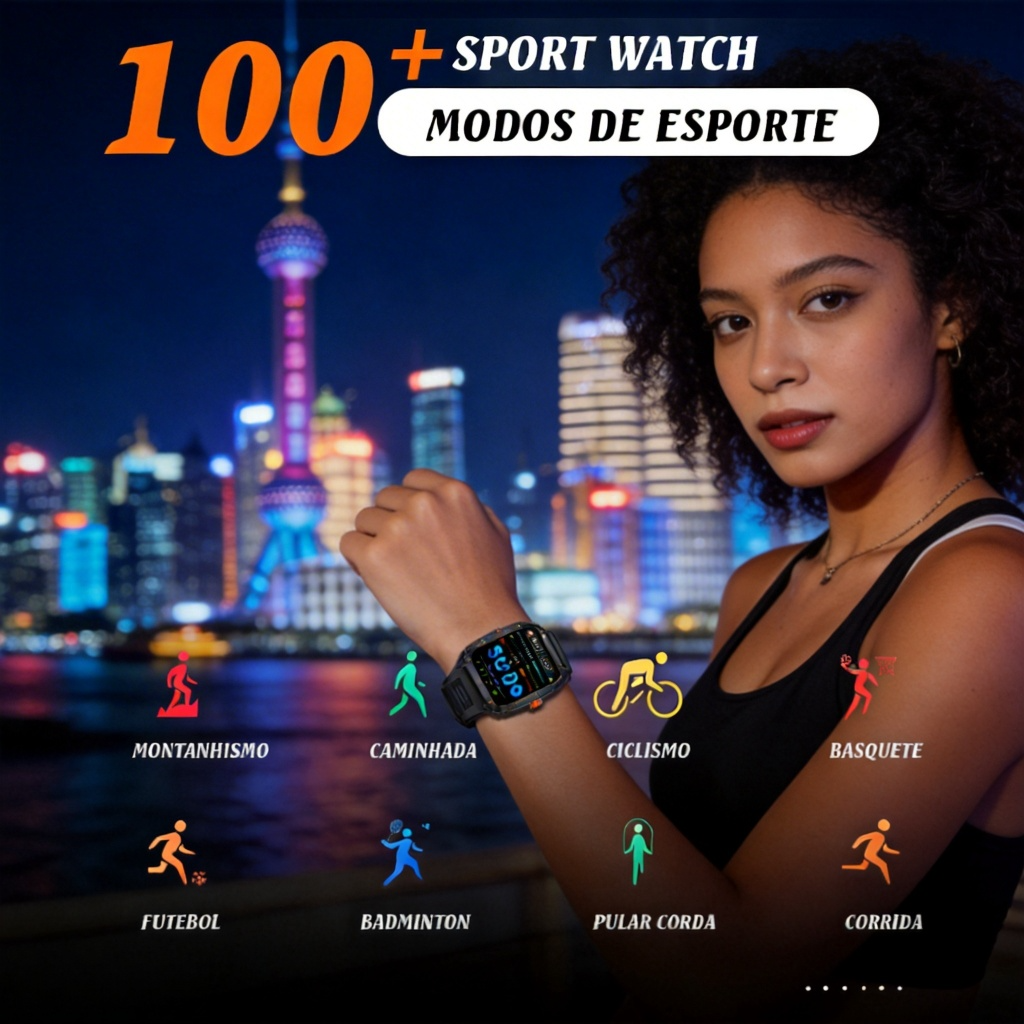 Smartwatch Esportivo WT02 3ATM – Relógio Inteligente com Tela 1.96”, Bateria 430mAh e Monitoramento de Saúde - Imagem 6