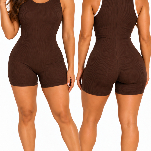 Macaquinho Feminino Fitness Brawas Premium Canelado Anarruga – Forro Duplo, Justo e Tendência 2026 - Imagem 7