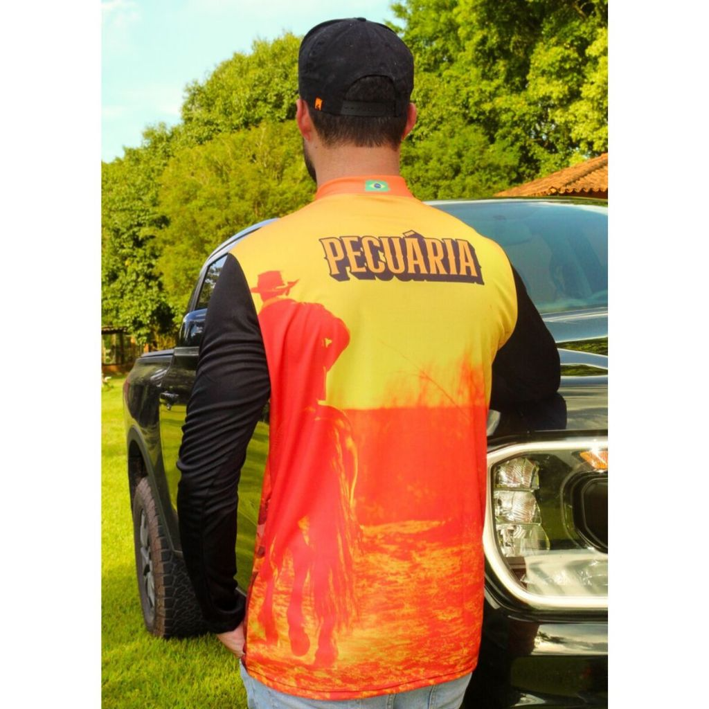 Kit 2 Camisas Agro Masculinas Manga Longa com Proteção UV – Estampas de Trator, Boi, Roça e Agronegócio - Imagem 7