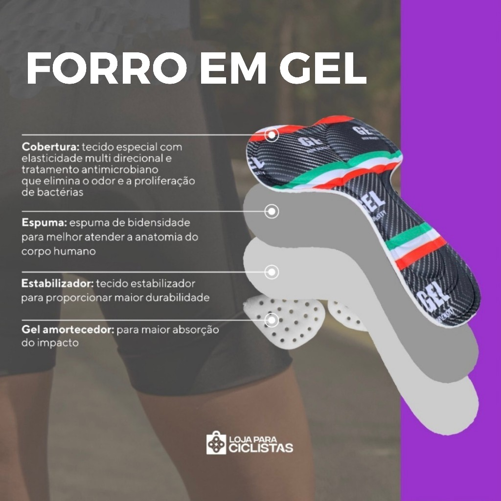 Conjunto de Ciclismo Feminino WAY – Camisa Slim Manga Curta + Calça com Forro em Gel - Imagem 7