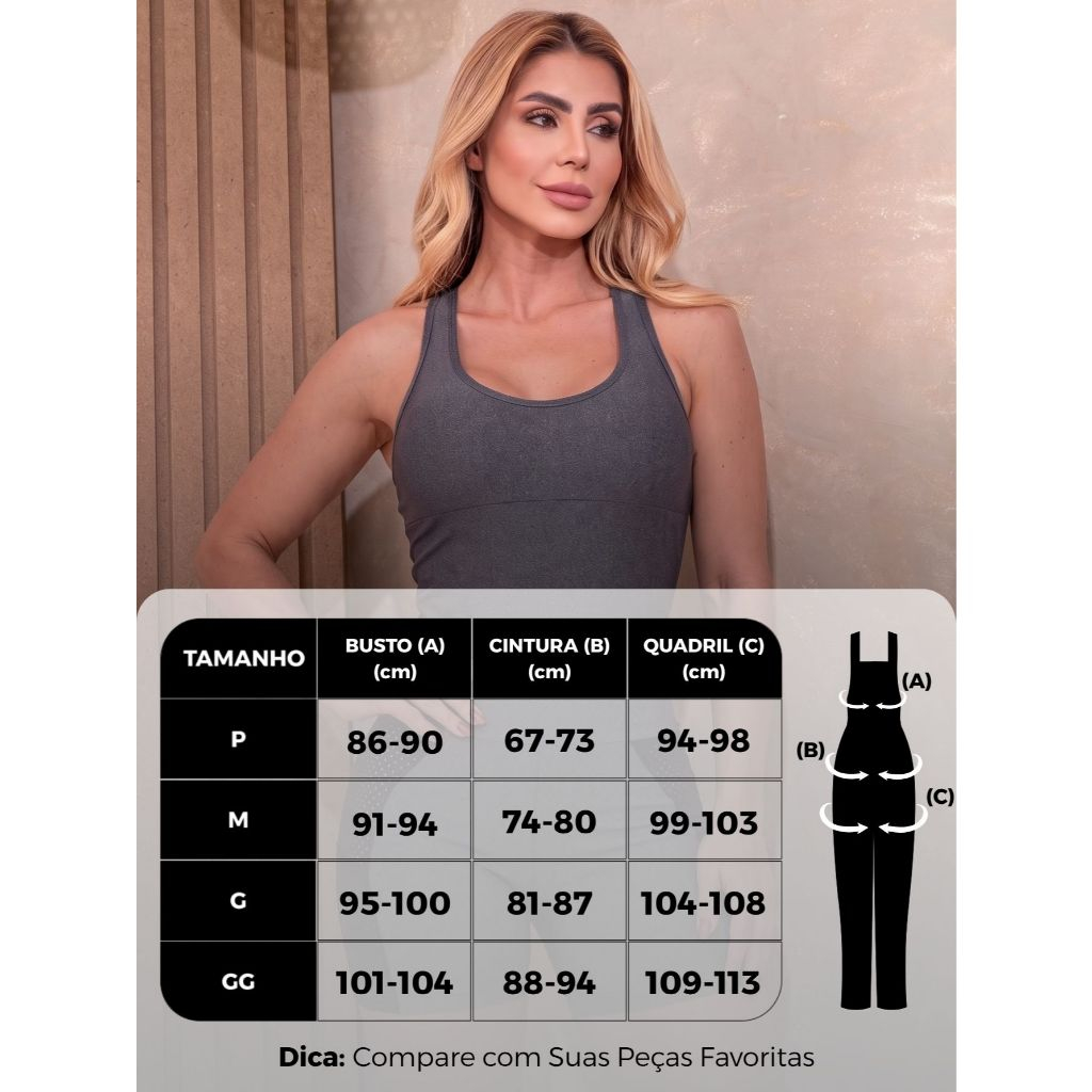 Macaquinho Fitness Feminino Empina Bumbum com Recortes em Tela, Bolsos Laterais - Imagem 9