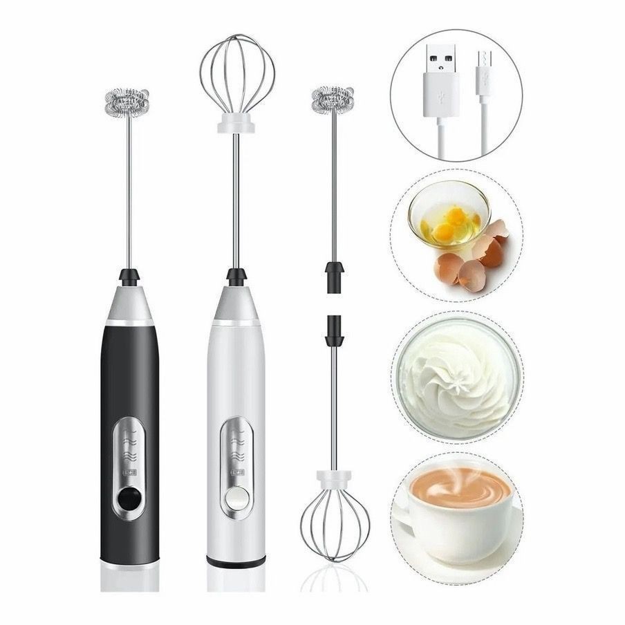 Batedor Misturador Mixer Elétrico para Bebidas Leite Café Clara de Ovo 2 em 1 - Imagem 6