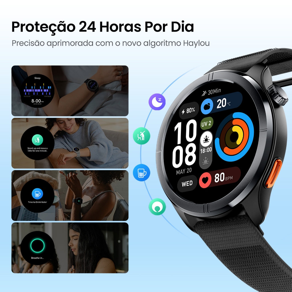 Haylou Solar Neo 2 Smartwatch Relogio Esporte Correndo Ritmo AMOLED AOD 1ATM Bluetooth 5.4 Masculino Feminino - Imagem 6