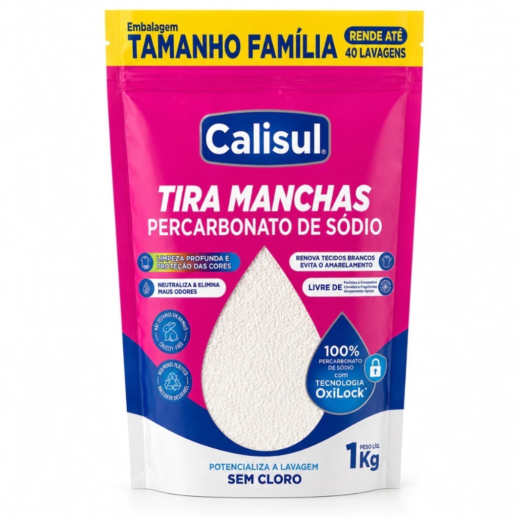 Percarbonato de Sódio 100% Puro Limpeza Em Geral Tira Manchas Roupas Brancas 500g/1kg /2kg - Imagem 2